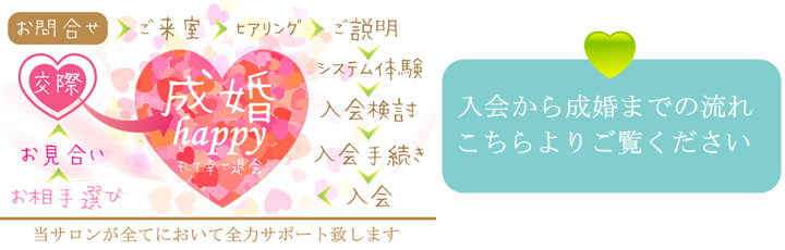 結婚相談所入会方法、入会資格についてお知らせ致します